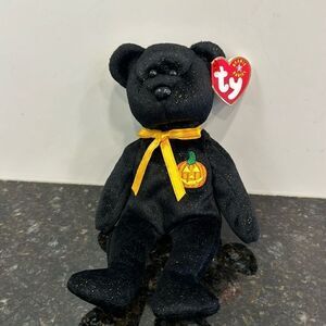 Ty Beanie Baby Haunt Halloween Black Bear 2001 PRISTINE CLEAN Brand New MINT Tag